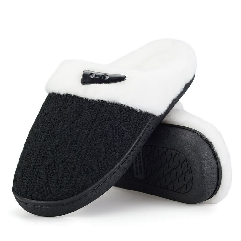 BERANMEY Comfy Slippers for Women Indoor Fluffy Women's Slip on Fuzzy House Slippers Memory Foam ... | Walmart (US)