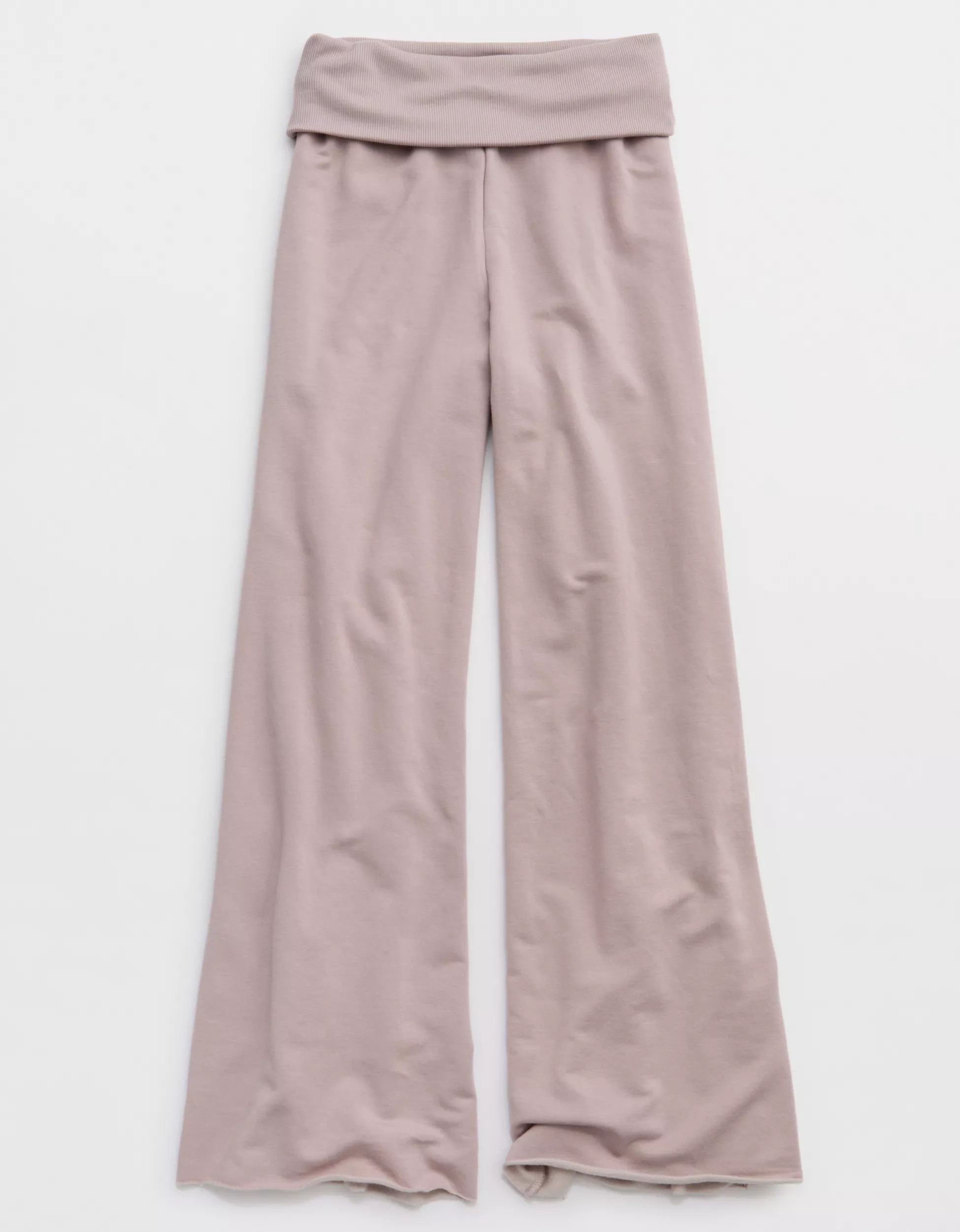 OFFLINE By Aerie OTT Fleece Super Wide Leg Foldover Pant | Aerie