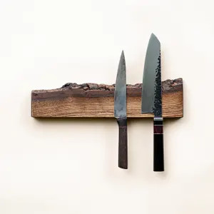 Live Edge Oak Magnetic Knife Holder: Rustic Kitchen Storage | Etsy (Global)