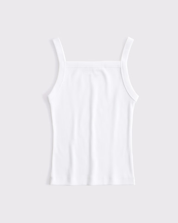 Straight Neck Rib Tank | Abercrombie & Fitch (US)