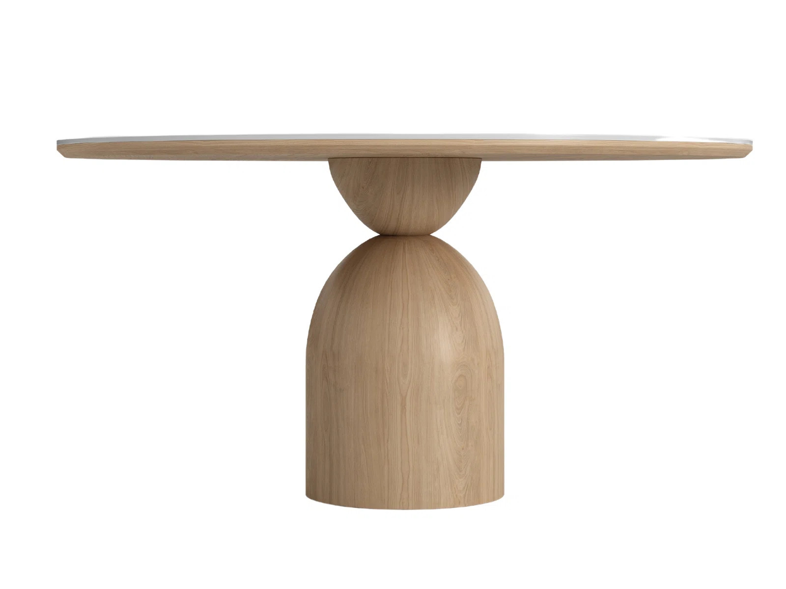 Corentin Round Dining Table With White-Oak Base And White Ceramic Top. | Wayfair North America