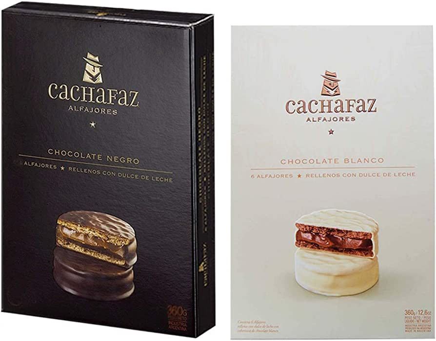 CACHAFAZ Alfajores from Argentina 2-packs (12 alfajores) | 6 Dark Chocolate Alfajores & 6 White C... | Amazon (US)