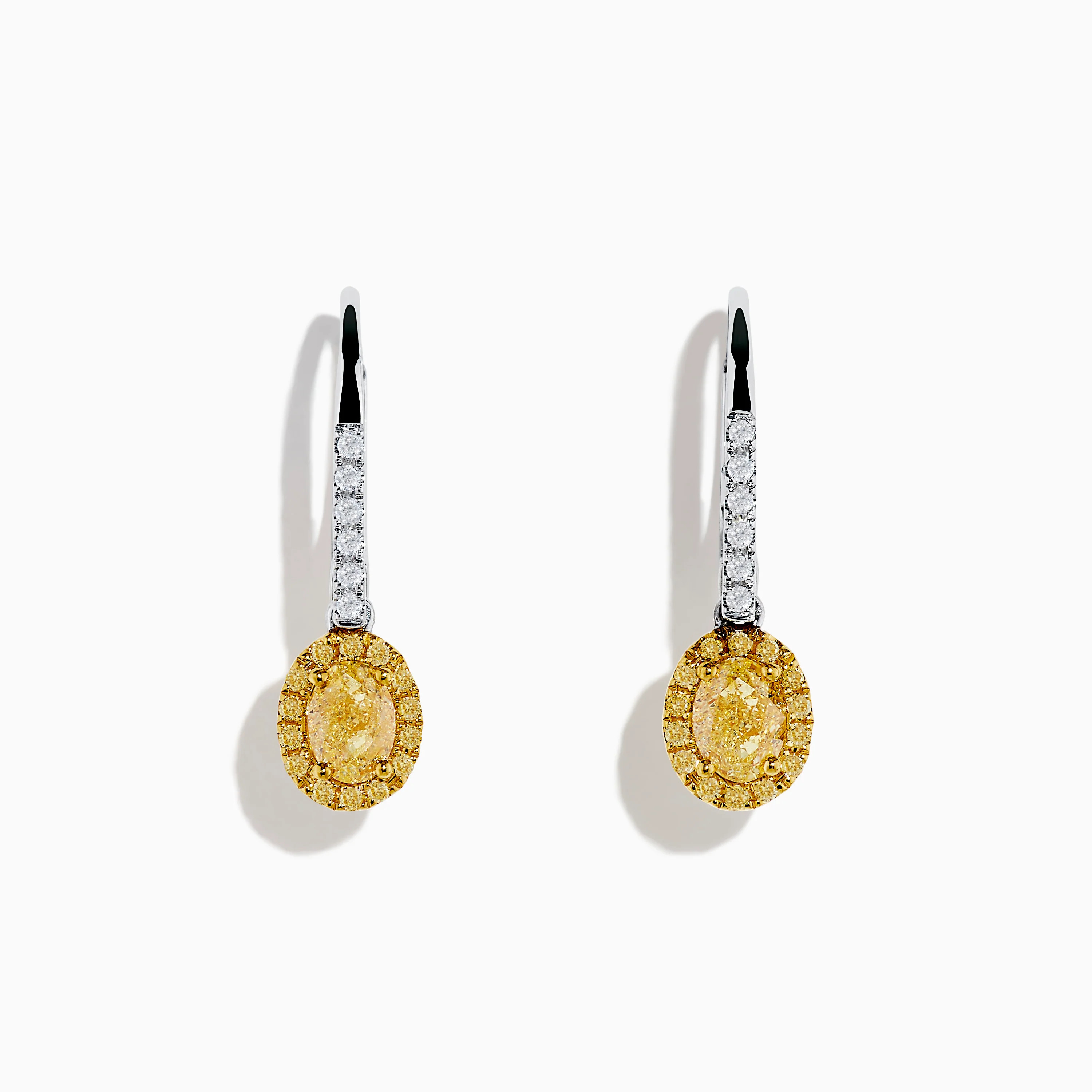 Canare 18K Two Tone Gold White and Yellow Diamond Drop Earrings | Effy Jewelry