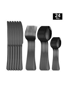 4/16/24pcs Western Style Stainless Steel Tableware Set With Knife, Fork, Spoon And Dessert Spoon ... | SHEIN