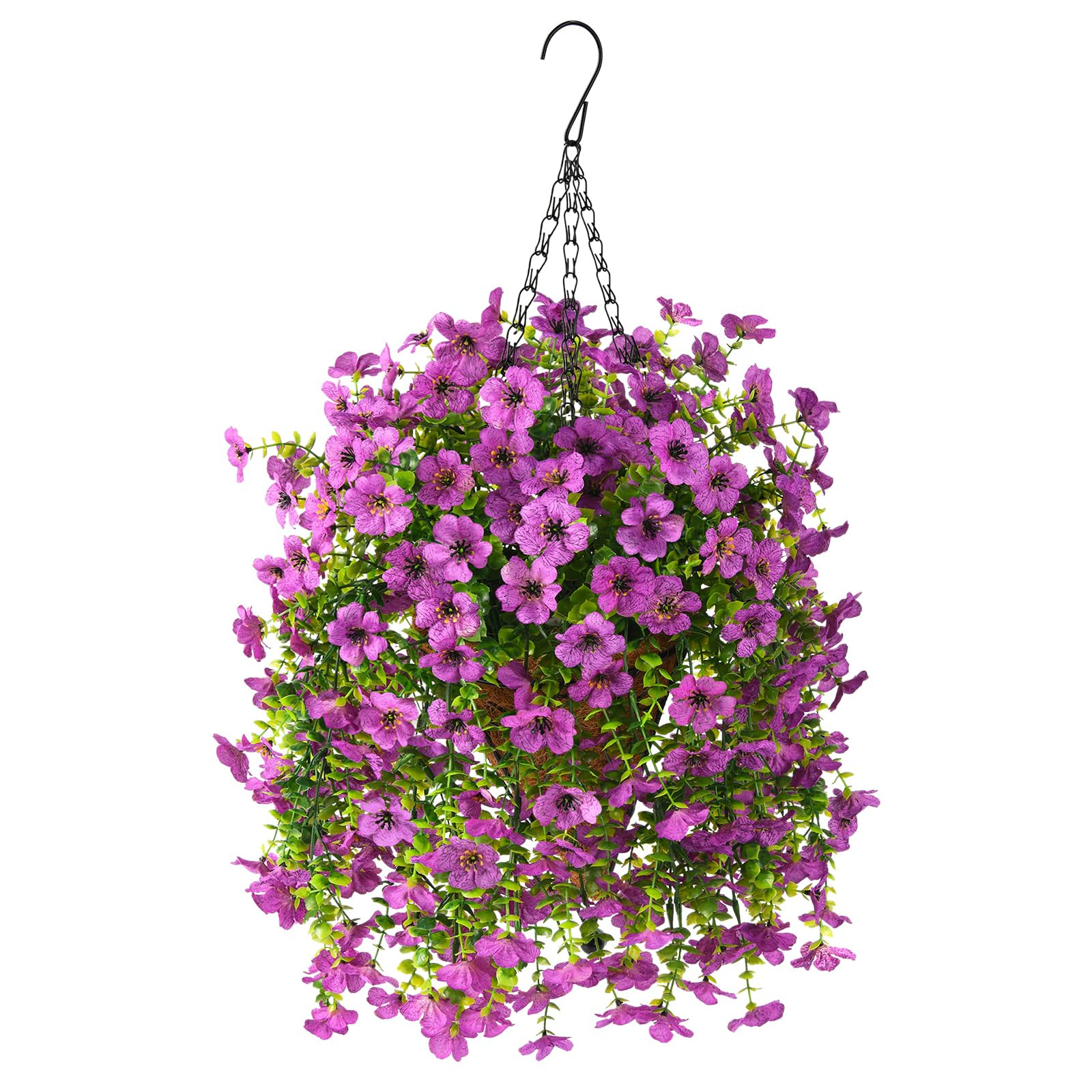 INQCMY Artificial Hanging Flowers with Basket for Spring Outdoor Decoration Fake Plastic Plants F... | Amazon (US)