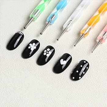 Amazon.com: Jsdoin 5 pc 2 Way Dotting Pen Tool Nail Art Tip Dot Paint Manicure kit : Beauty & Per... | Amazon (US)