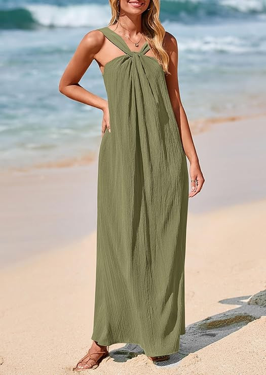 PRETTYGARDEN Womens 2025 Casual Long Summer Dresses Sleeveless Strappy Loose Flowy Beach Vacation... | Amazon (US)