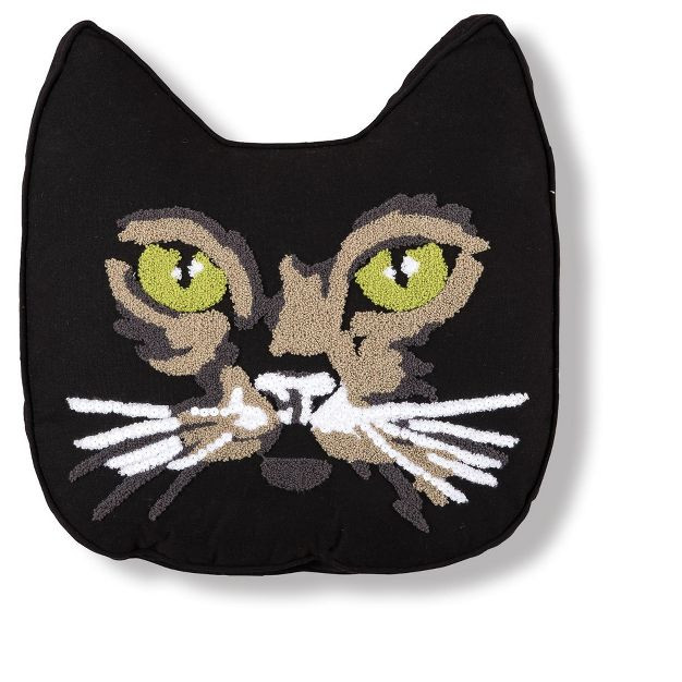 Gallerie II 18" x 20" Black Cat Shaped Halloween Throw Pillow | Target