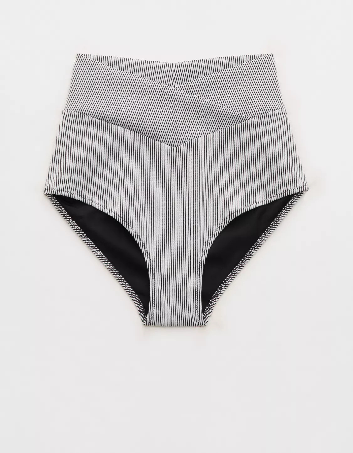 Aerie Ribbed High Waisted Full Coverage Crossover Bikini Bottom | Aerie