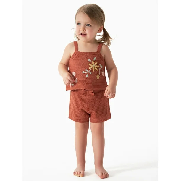 Modern Moments by Gerber Baby and Toddler Girls Tank Top and Shorts Set, 2-Piece, Sizes 12M-5T | Walmart (US)