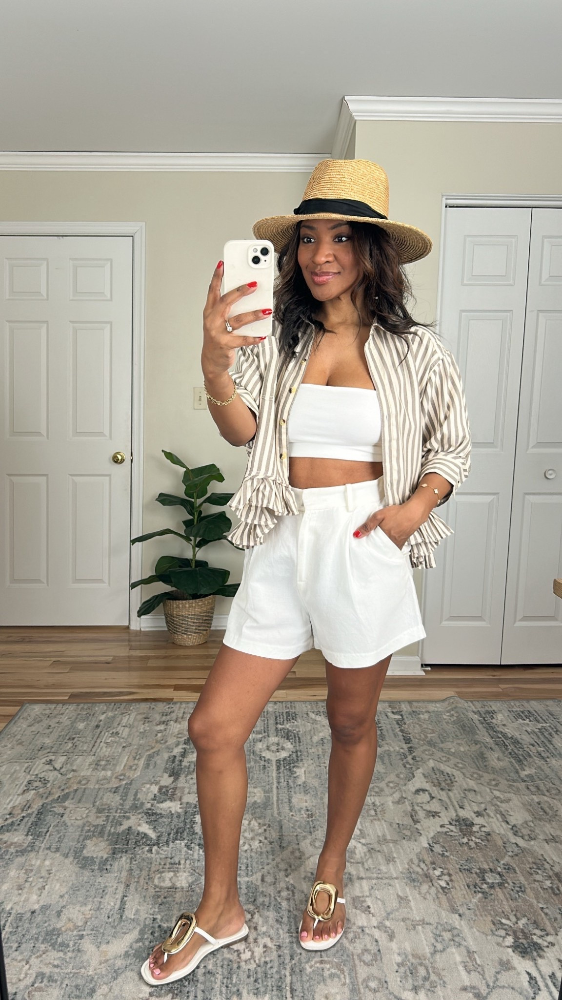 Wearing a medium in the ruffled top and linking similar shorts! 

#LTKOver40 #LTKSeasonal