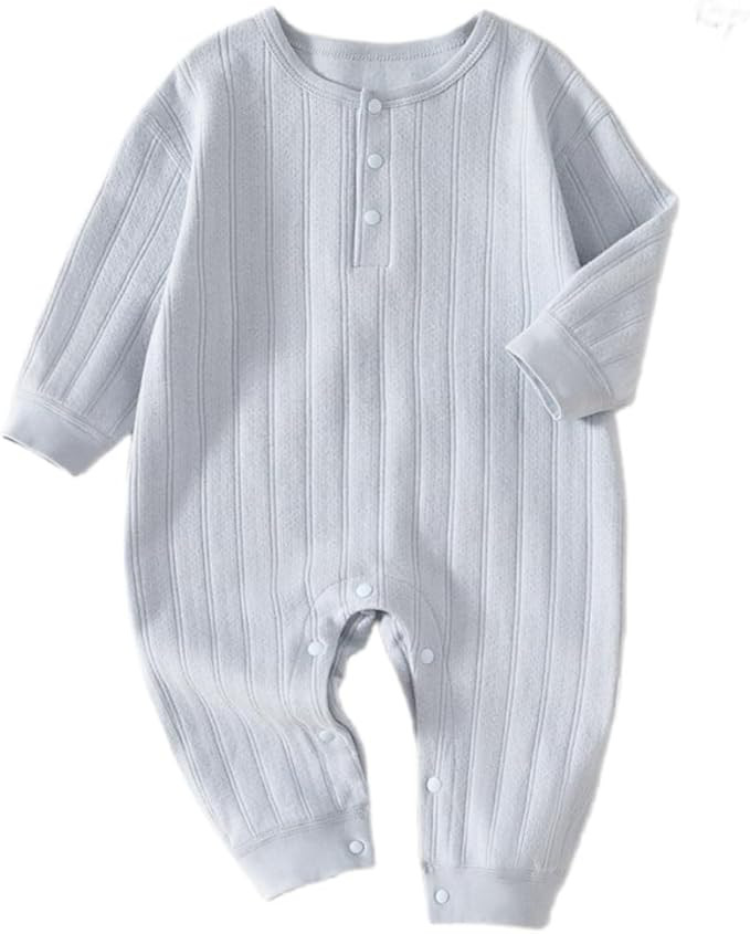 Unisex Newborn Baby Jumpsuit Pure Cotton Long Sleeve Baby Outfit Soft Comfortable Baby Clothes fo... | Amazon (US)