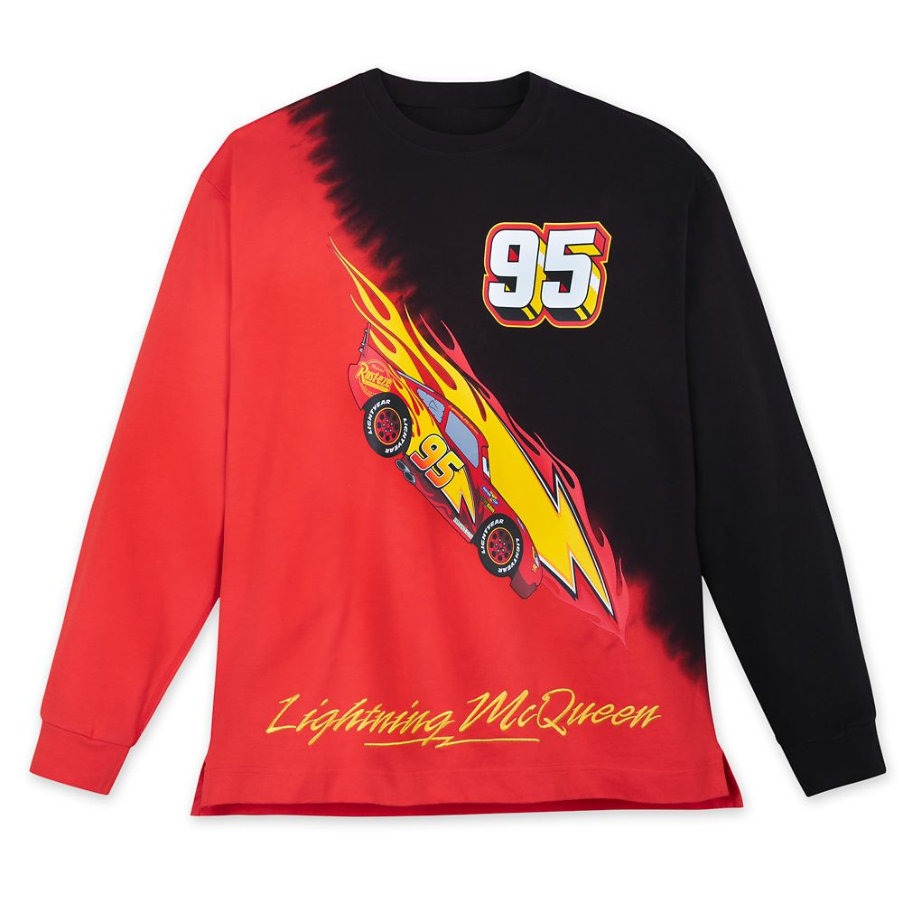 Lightning McQueen Dip-Dye Long Sleeve T-Shirt for Adults – Cars | Disney Store