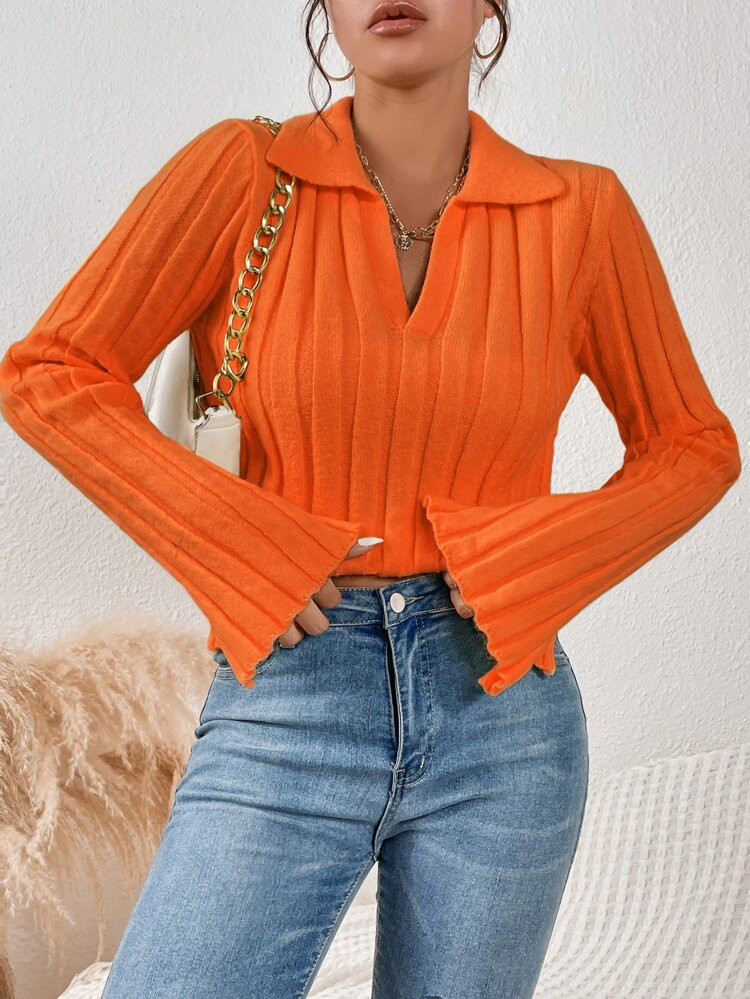 Slit Side Ribbed Knit Sweater | SHEIN