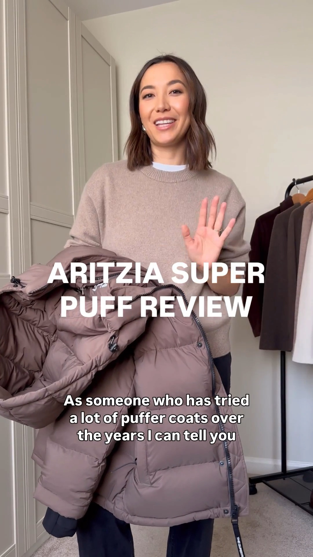 Aritzia super puff try on + review 

Im 5’4” and wearing xs 

1. Super puff original — cola taupe color 
2. Super puff original from last year — in halation gray (no longer available, but the most identical color would be matte pearl) 
3. Super puff long — black 
4. Super puff vest 

Essential cashmere relaxed crew sweater — heather nomad taupe



#LTKStyleTip #LTKSeasonal