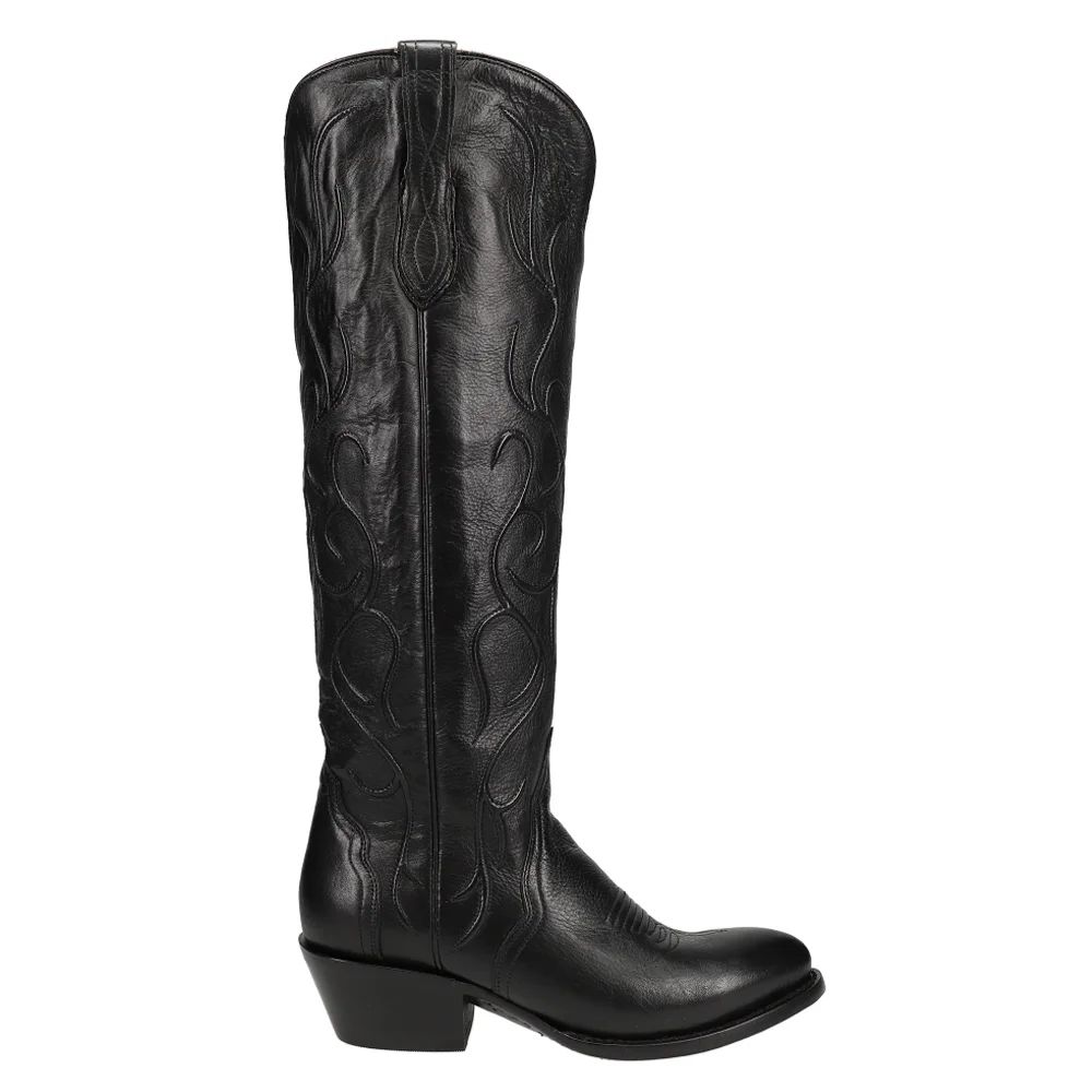Peri Tall Shaft Tooled-inlay Round Toe Cowboy Boots | Shoebacca