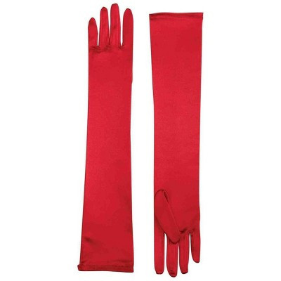 Forum Novelties Long Red Adult Female Costume Satin Dress Gloves One Size | Target