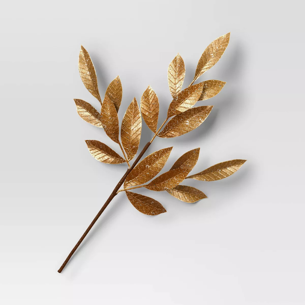 17" Gold Metallic Leaf Christmas Artificial Stem - Wondershop™ | Target