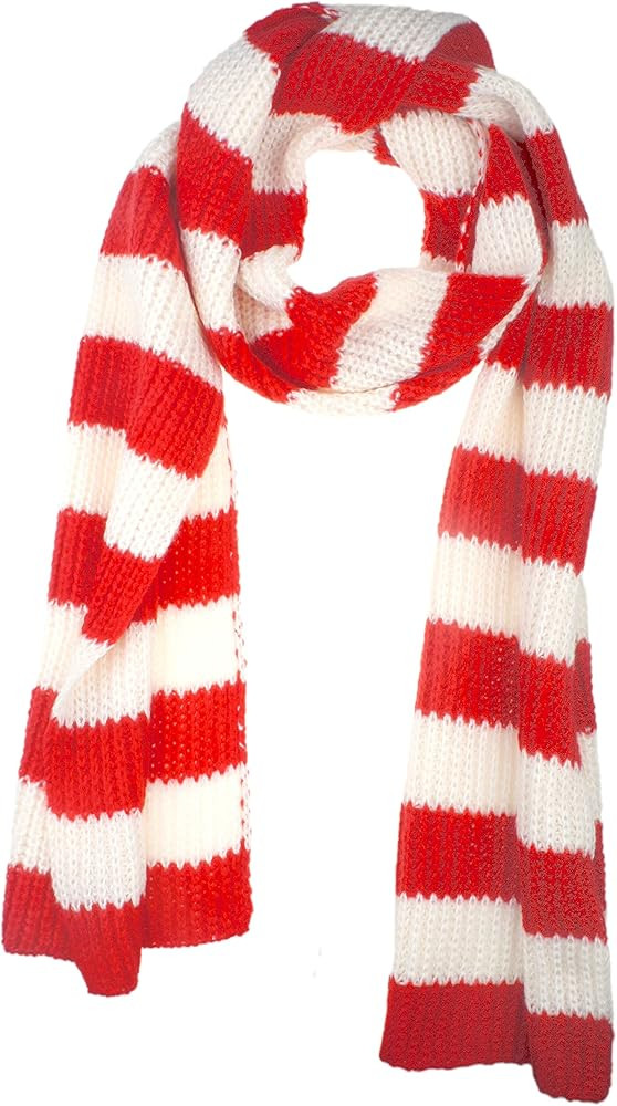 VIVIAN & VINCENT Fall Winter Ultra Soft Knit Striped Scarf for Women Men Boys Girls | Amazon (US)