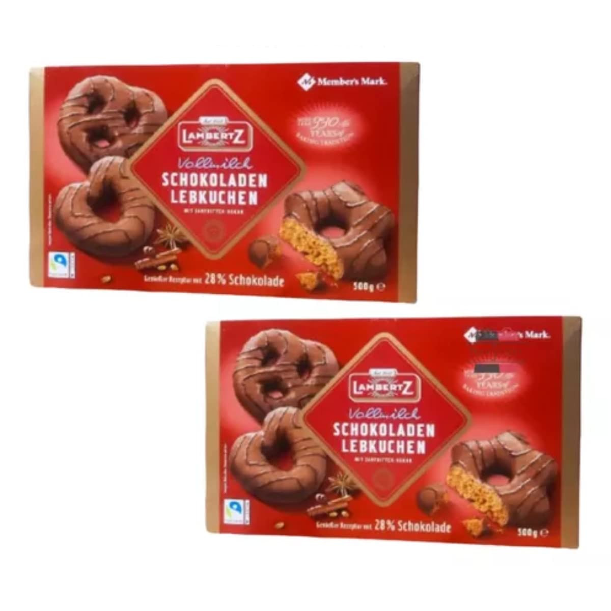 Kit 2 Unidades Pão De Mel Alemão Chocolate Ao Leite Lambertz Members | Amazon (BR)