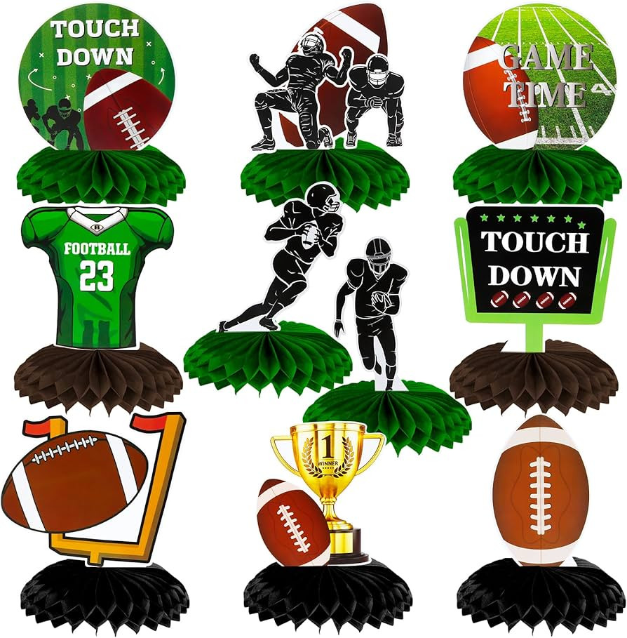 Football Party Decorations, 10 PCS Football Centerpieces for Table, Superbowl Party Decorations 2... | Amazon (US)