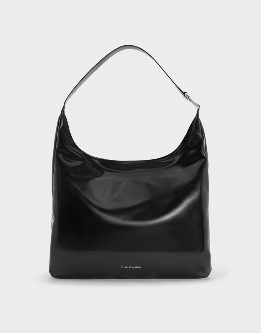 Charles & Keith Lumen slouchy bag in noir-Black | ASOS (Global)