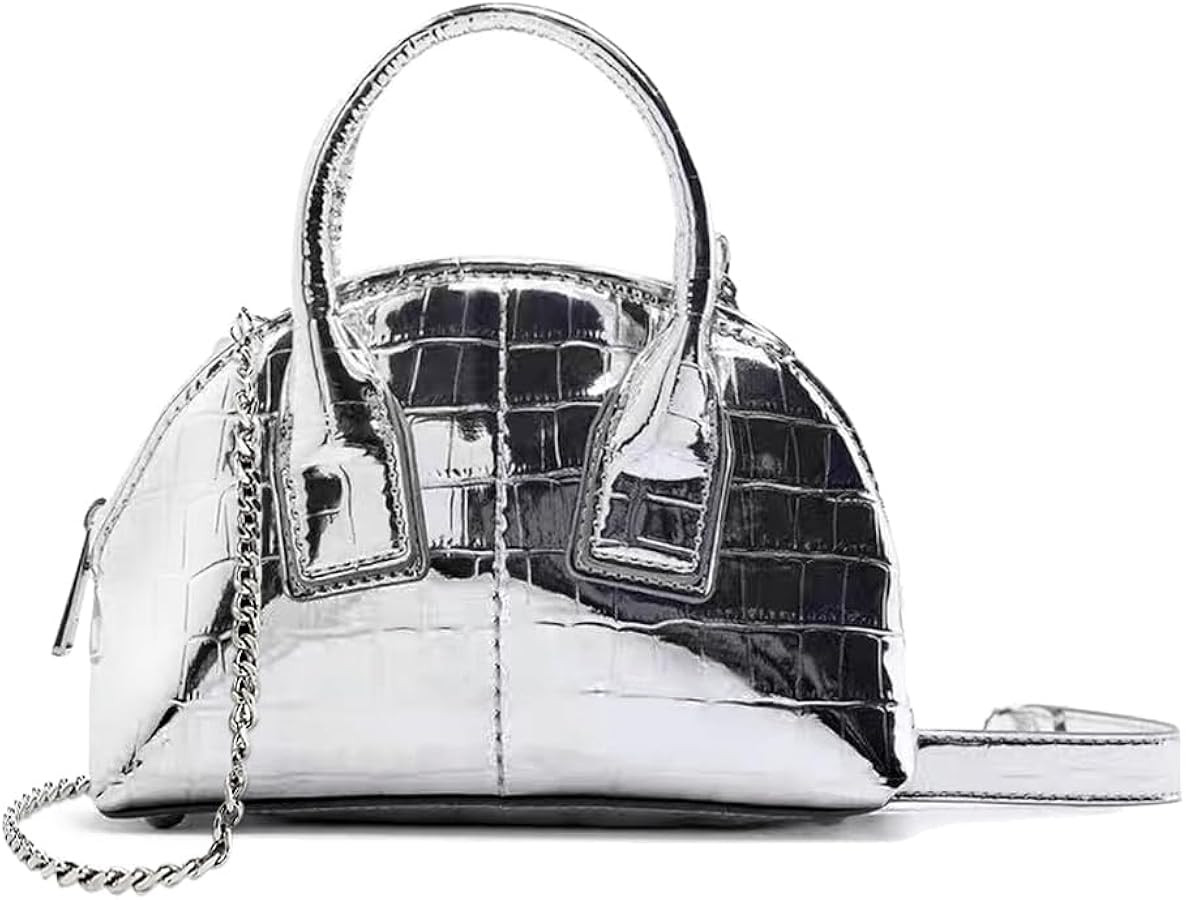 Mini Silver Crossbody Purse for Women Gold Purse Cute Small Top Handle Purses Pink Metallic Bag S... | Amazon (US)