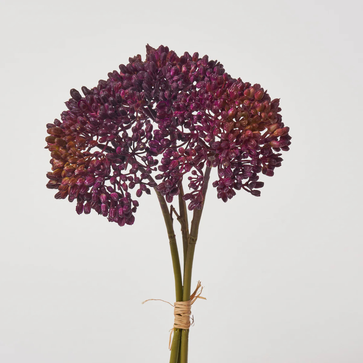 Plum Purple Faux Sedum Bush Bundle of 3 Stems - 11" | Darby Creek Trading