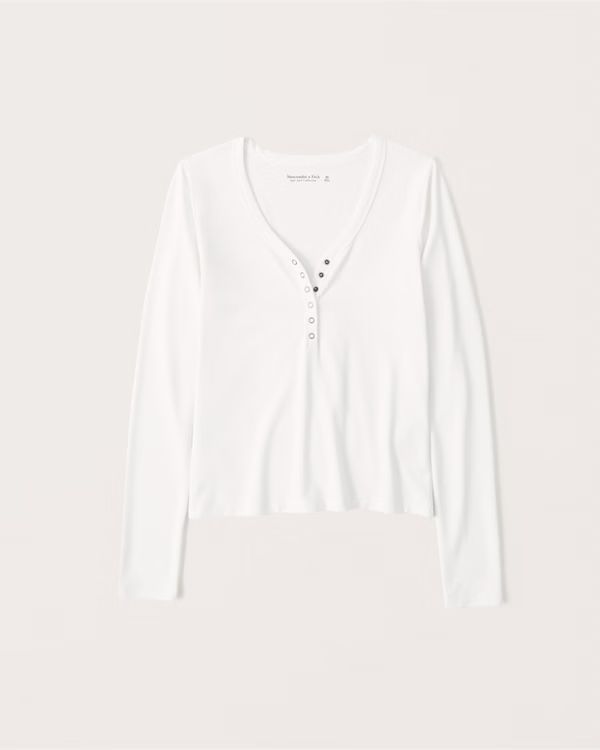 Long-Sleeve Luxe Cozy Henley | Abercrombie & Fitch (US)