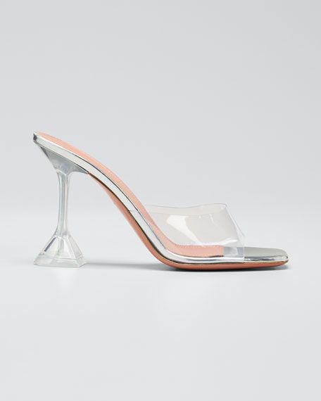 Amina Muaddi Lupita Glass Slide Sandals | Bergdorf Goodman
