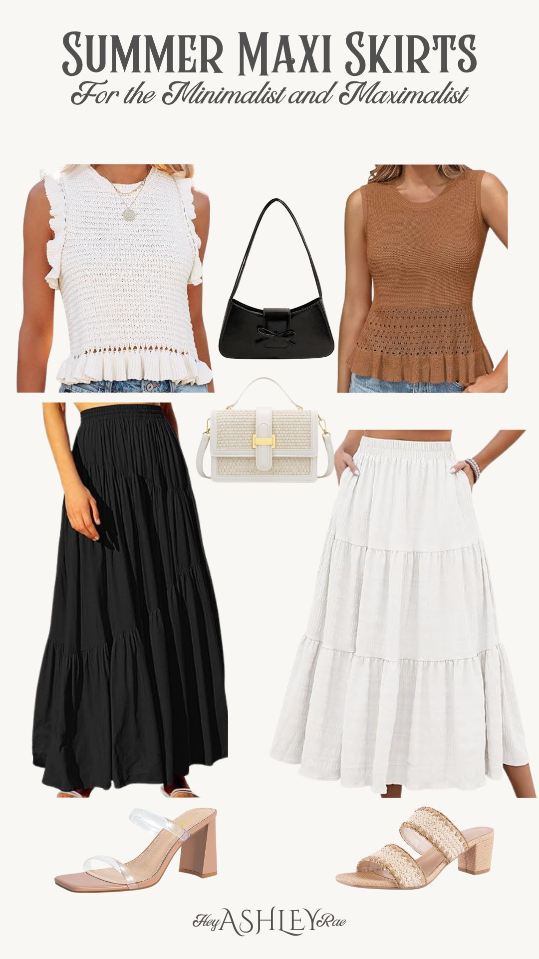Love a comfy maxi skirt for a cute summer outfit! Pair with a crochet tank top for so much cuteness!

Black maxi skirt, white maxi skirt, white sleeveless top, brown top, nude heels, neutral heels, casual outfit, summer style, summer outfit, mom outfit, vacation outfit, over 30 style

#LTKFindsUnder50 #LTKStyleTip #LTKTravel