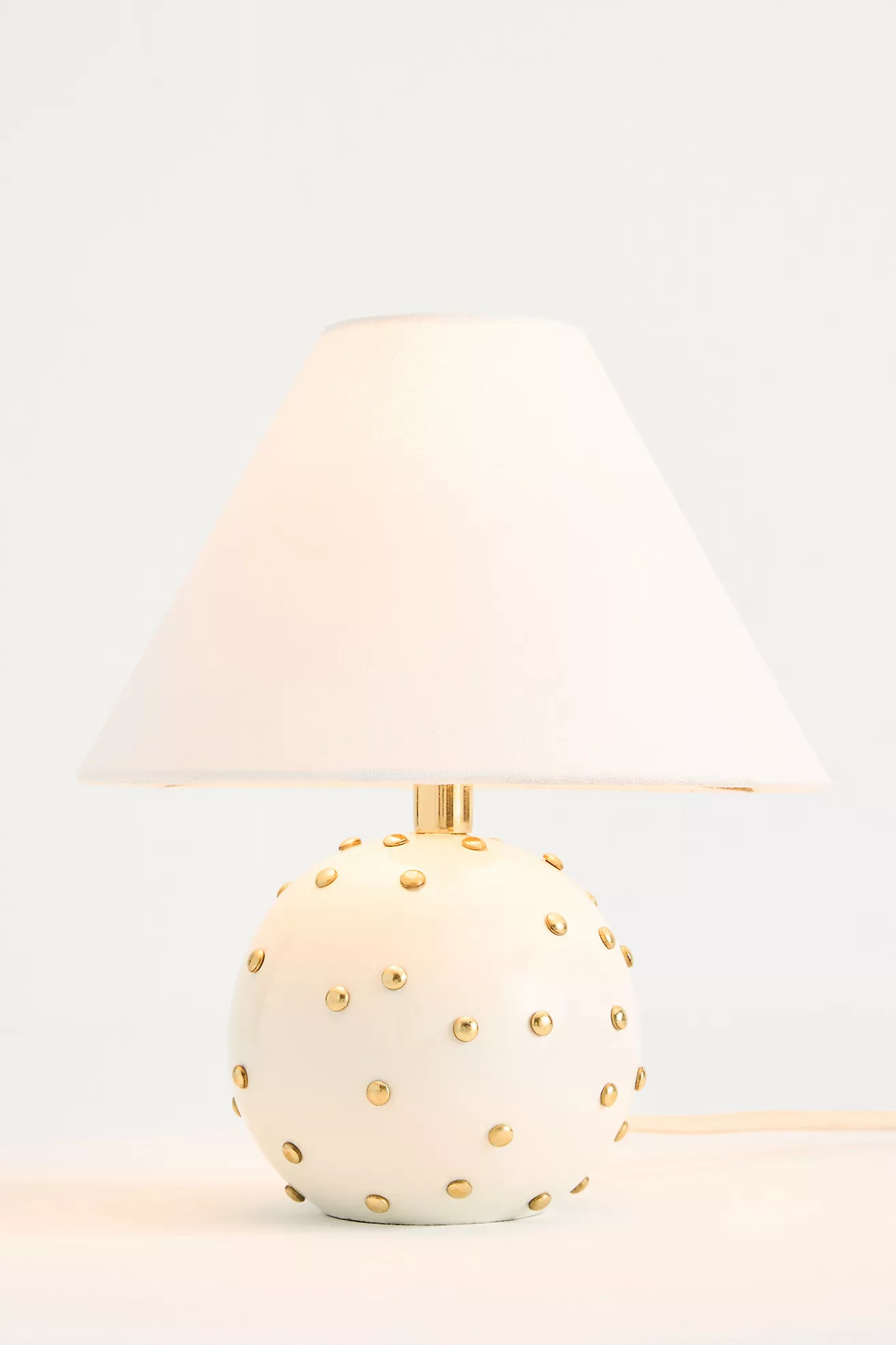Jeanette Beaded Mini Brass Table Lamp | Anthropologie (US)