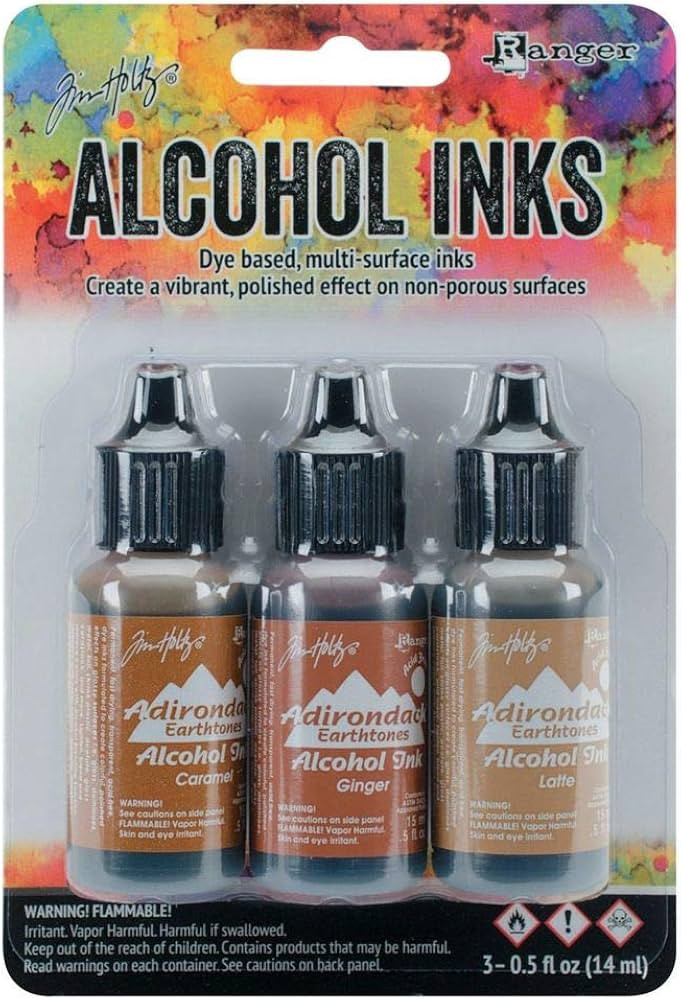 Ranger Adirondack Alcohol Ink 1/2-Ounce 3/Pkg, Cabin Cupboard, Caramel/Ginger/Latte (AAI-20691) | Amazon (US)