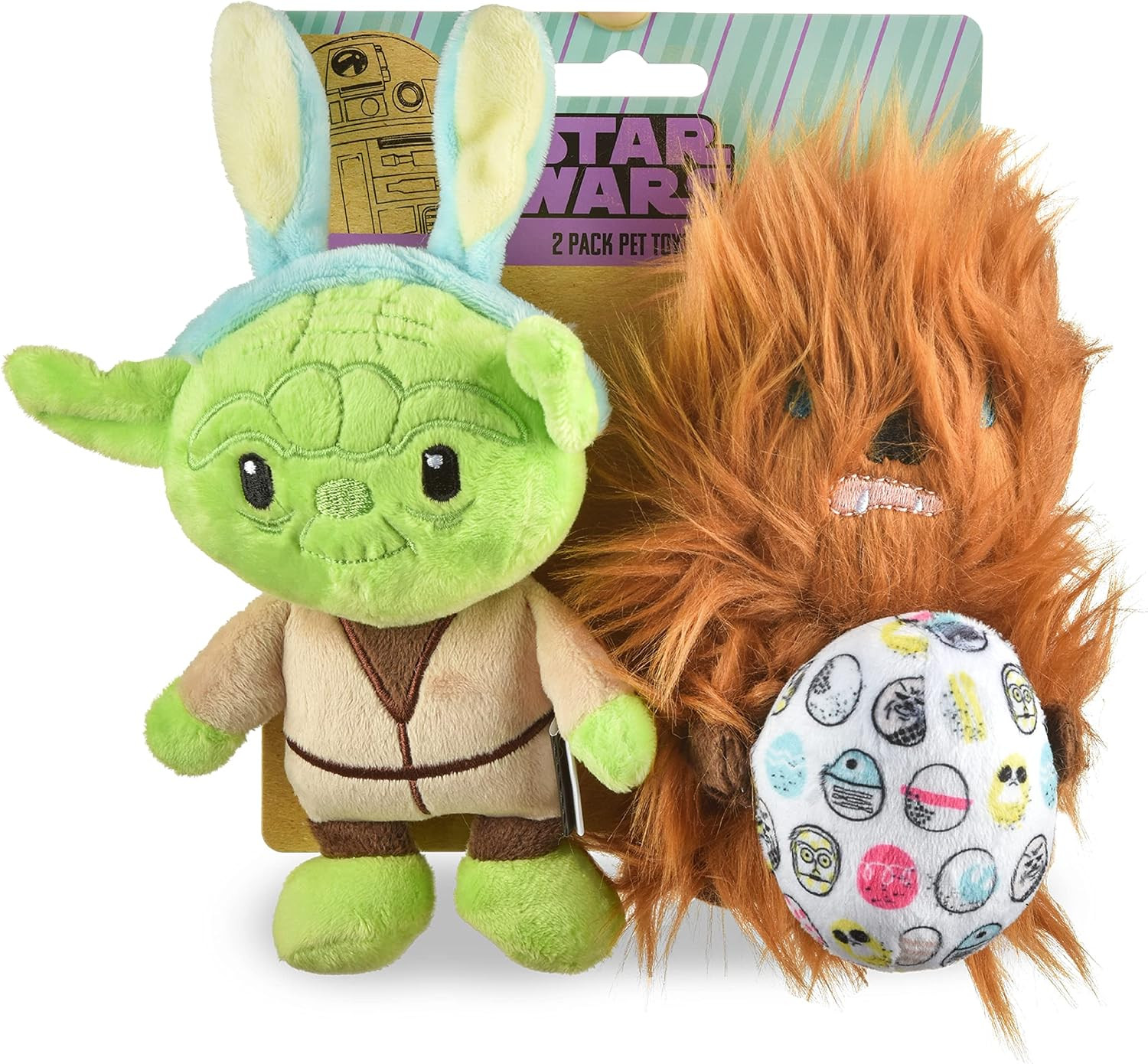 2PC Star Wars: Easter 6" Yoda & Chewbacca Squeaker Pet Toys |Set of Two Star Wars Plush Squeaker ... | Amazon (US)