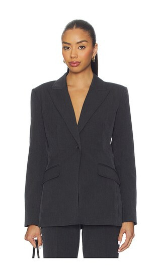 Good American Essential Suiting Sculpted Blazer in Grey. Taglia L. Also in M, S. | Revolve Clothing (Global)