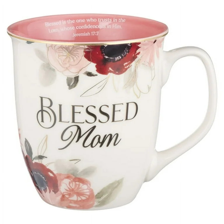 Mug Pink Floral Blessed Mom, (Hardcover) | Walmart (US)