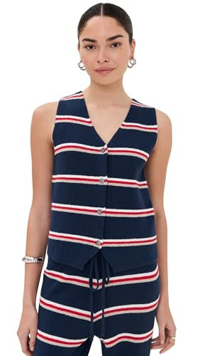 LE BOP Women's Striped Vest, Dark Denim Stripe, XS | Amazon (US)