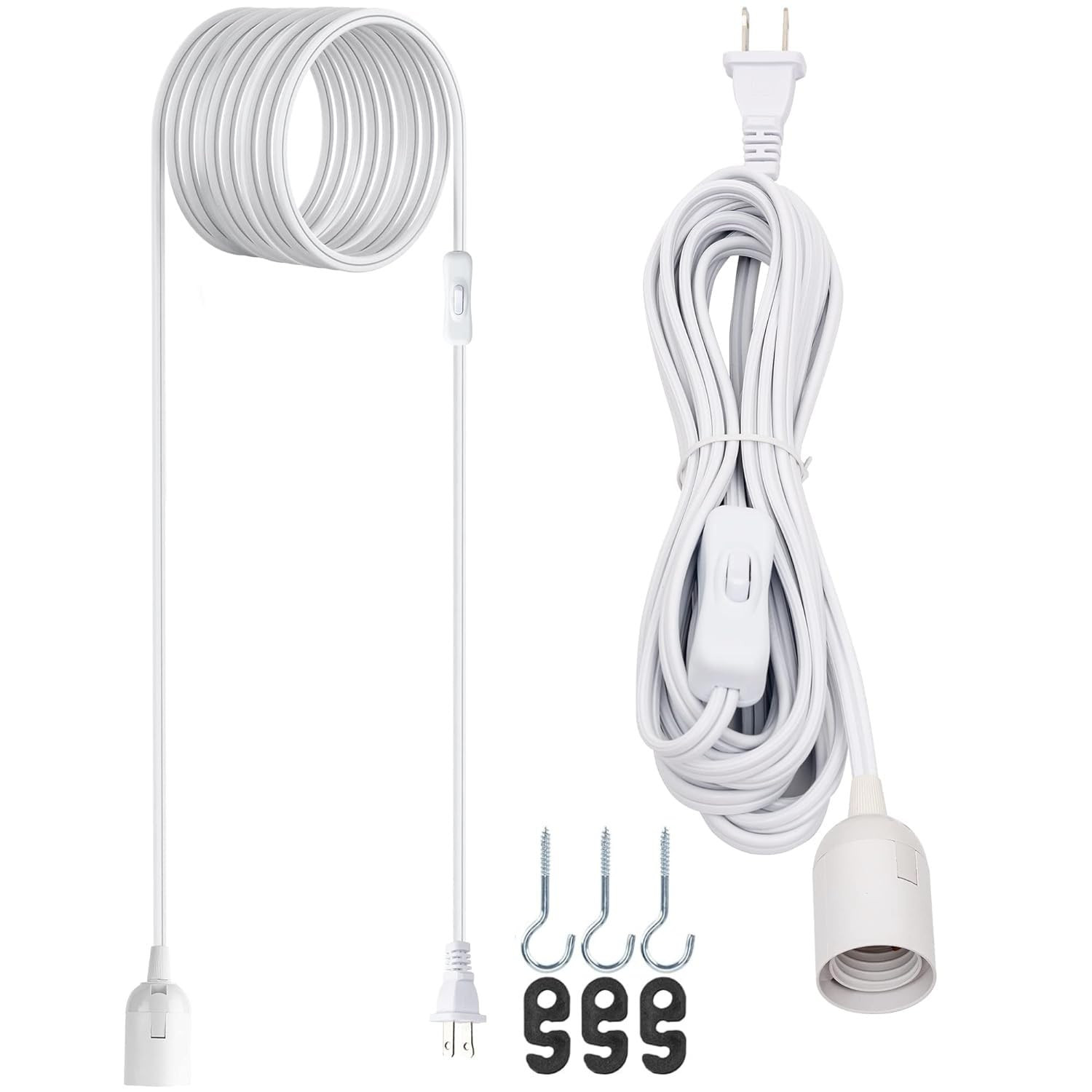 JACKYLED 20Ft UL Approval Extension Hanging Lantern Pendant Light Lamp Cord Cable 360W Suitable f... | Amazon (US)