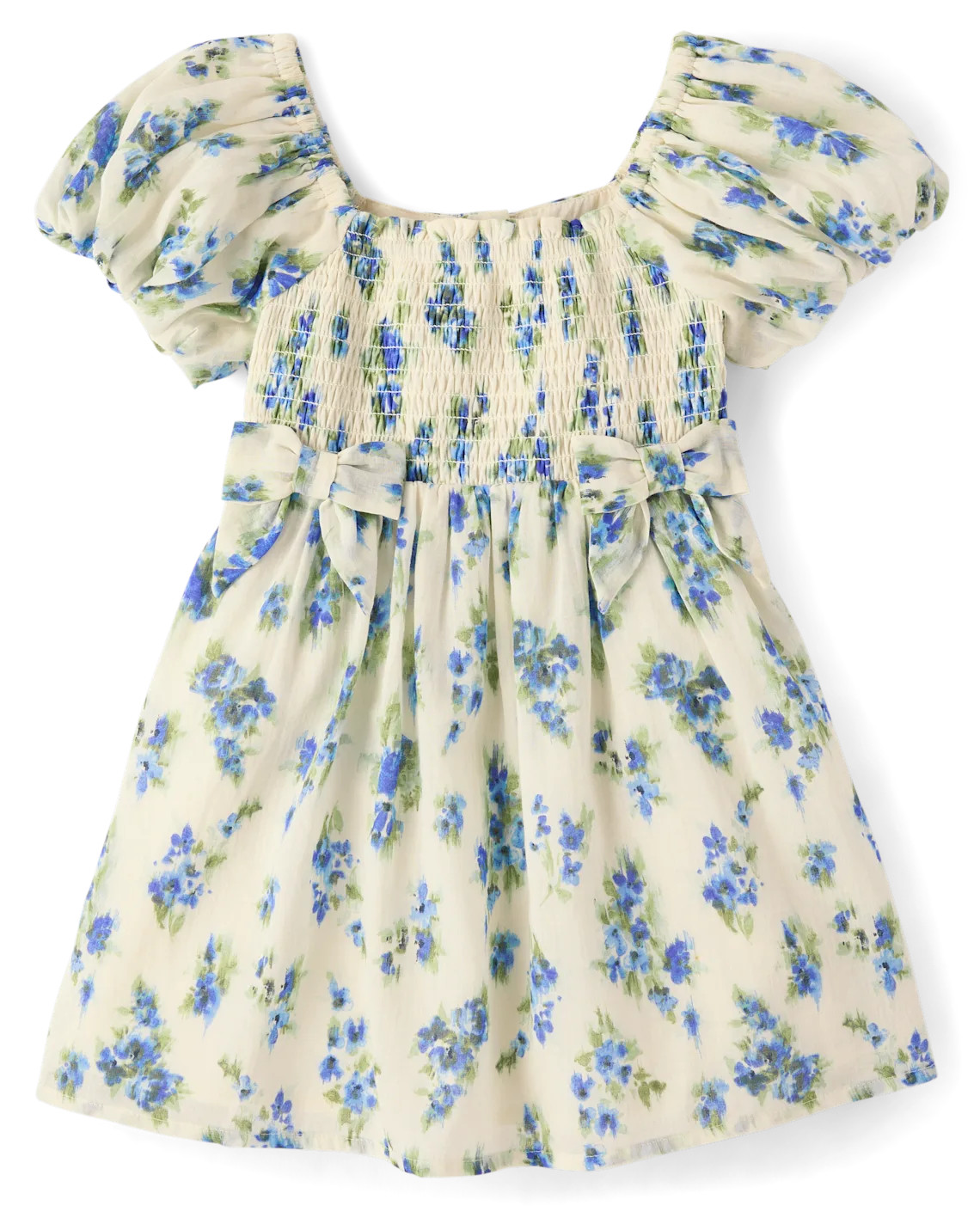 Toddler Girls Mommy And Me Floral Bow Smocked Dress - blue | The Children's Place