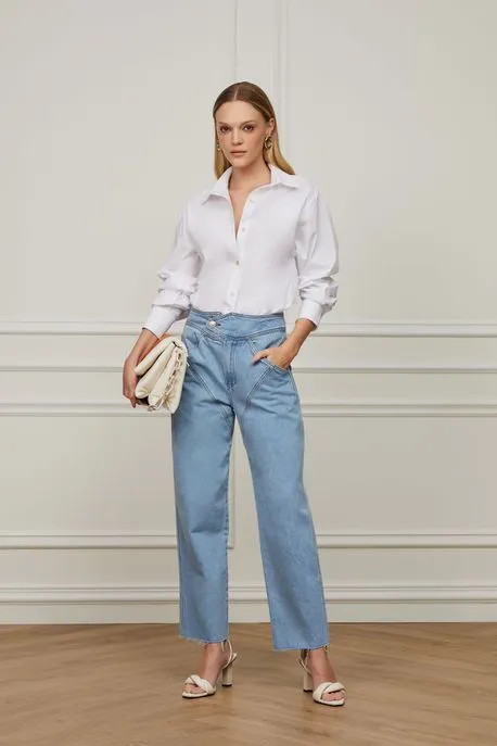 Calça Jeans Reta Rock Recortes | Animale (BR)