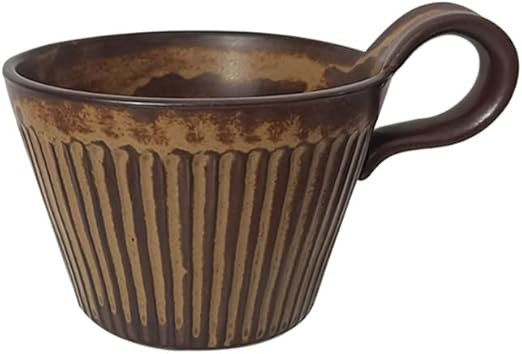 Colias Wing 12 Oz Lines Series Retro Design Ceramic Tea Cup Coffee Mug Travel Mug-Green/Brown | Amazon (US)