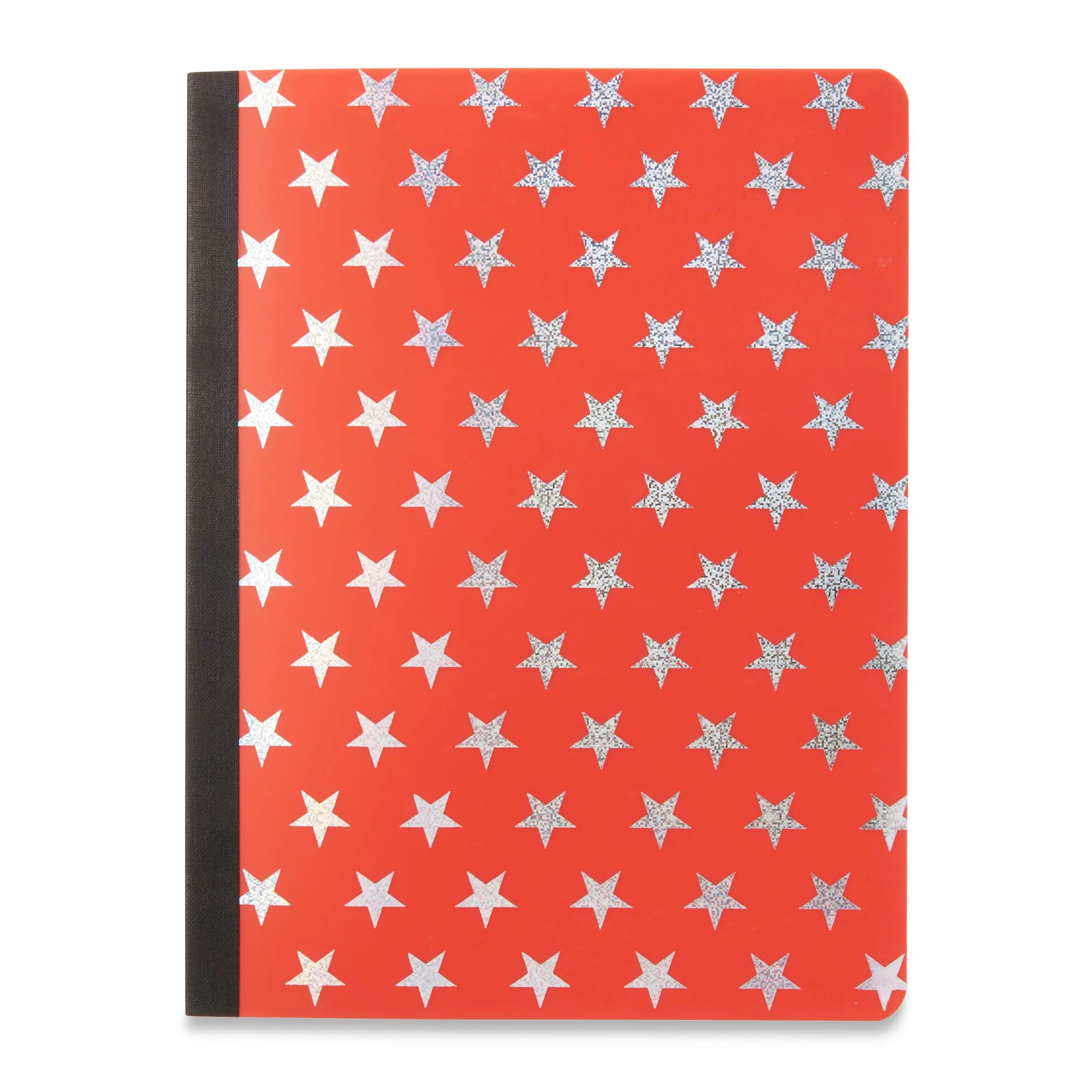 Pen+Gear Poly Composition Book, Red with Foil Stars, Wide Rule | Walmart (US)
