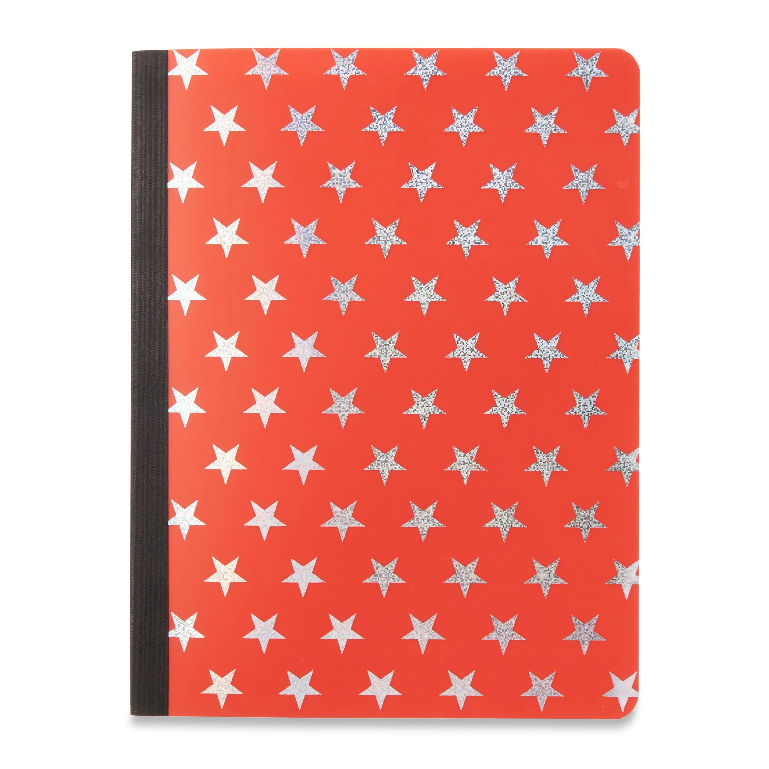 Pen+Gear Poly Composition Book, Red with Foil Stars, Wide Rule - Walmart.com | Walmart (US)