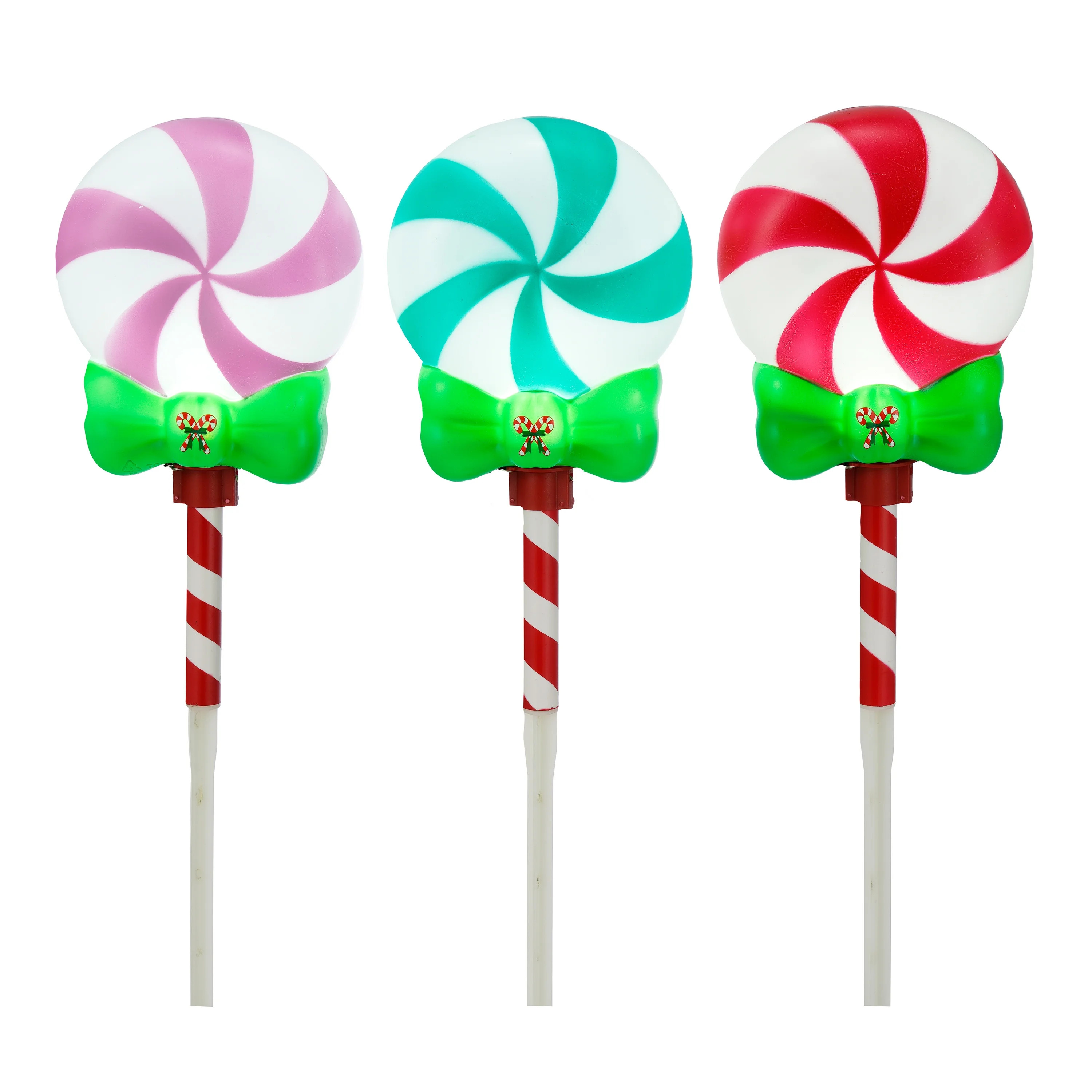 Colorful LED Peppermint Pathway Markers, 20", 3 Count, by Holiday Time | Walmart (US)