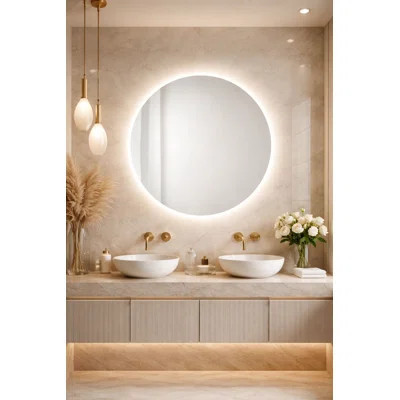 Luxury Led Round Wall Mirror | Wayfair North America