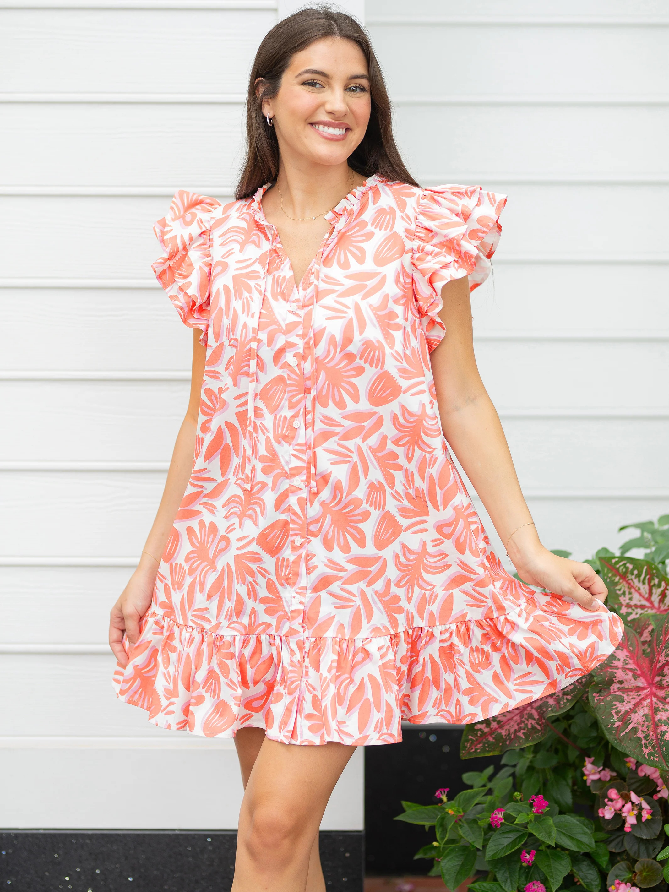 Abby Dress | Spring It On Coral | Michelle McDowell