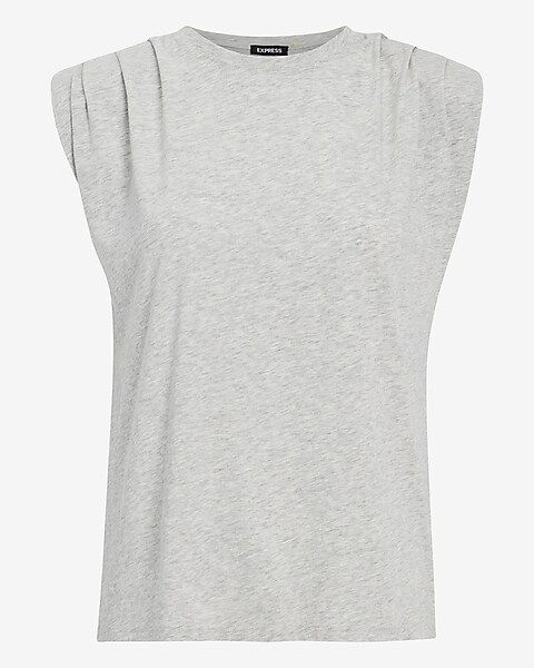 Padded Shoulder Crew Neck Tee | Express