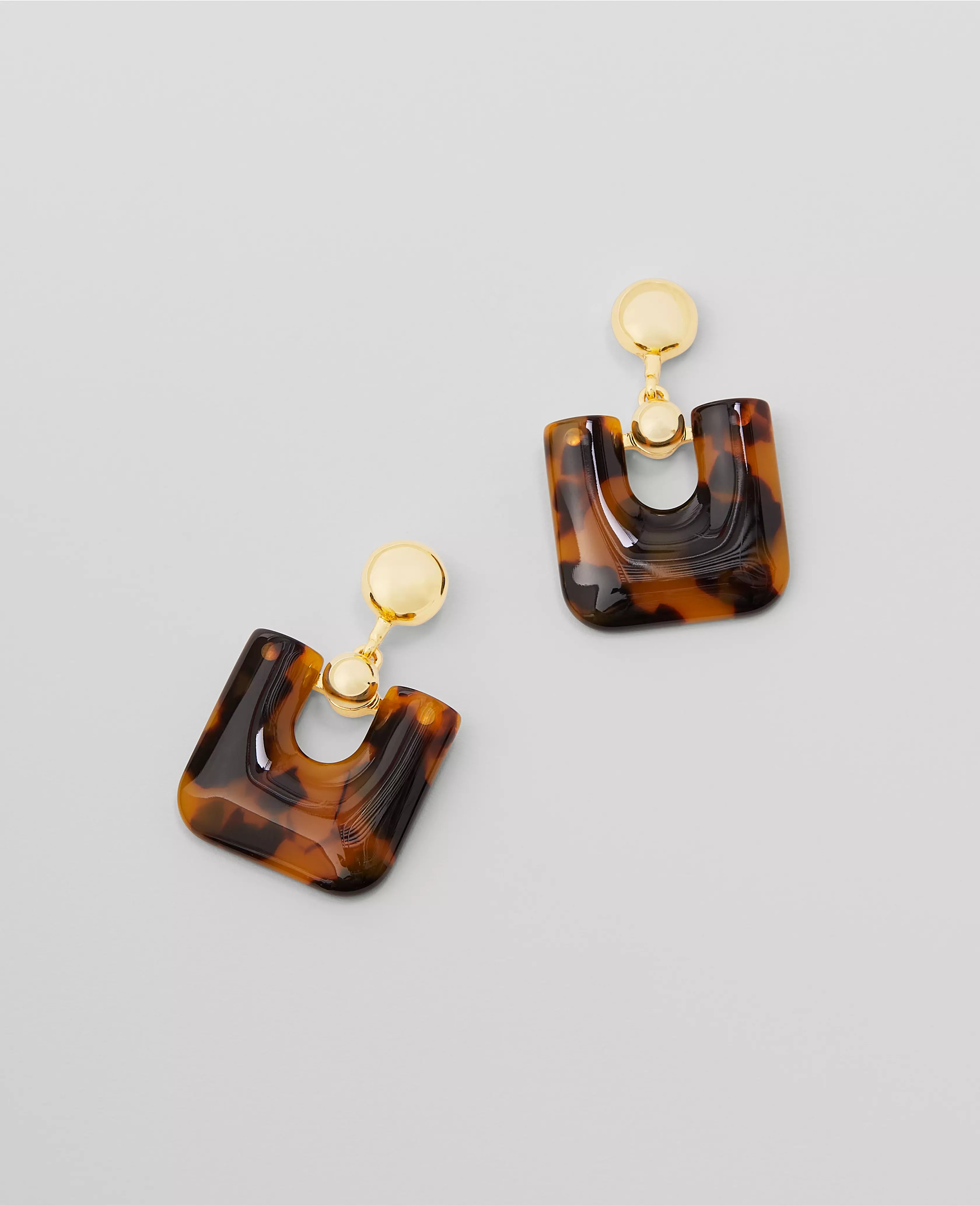 Square Tortoiseshell Print Drop Earrings | Ann Taylor (US)