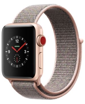 Apple Watch Series 3 (Gps + Cellular), 38mm Gold Aluminum Case with Pink Sand Sport Loop | Macys (US)