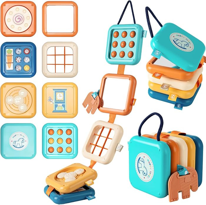Busy Board for 1 Year Old, Travel Toys for Toddlers 1-3, Montessori Toys for Airplane Car Road Tr... | Amazon (US)